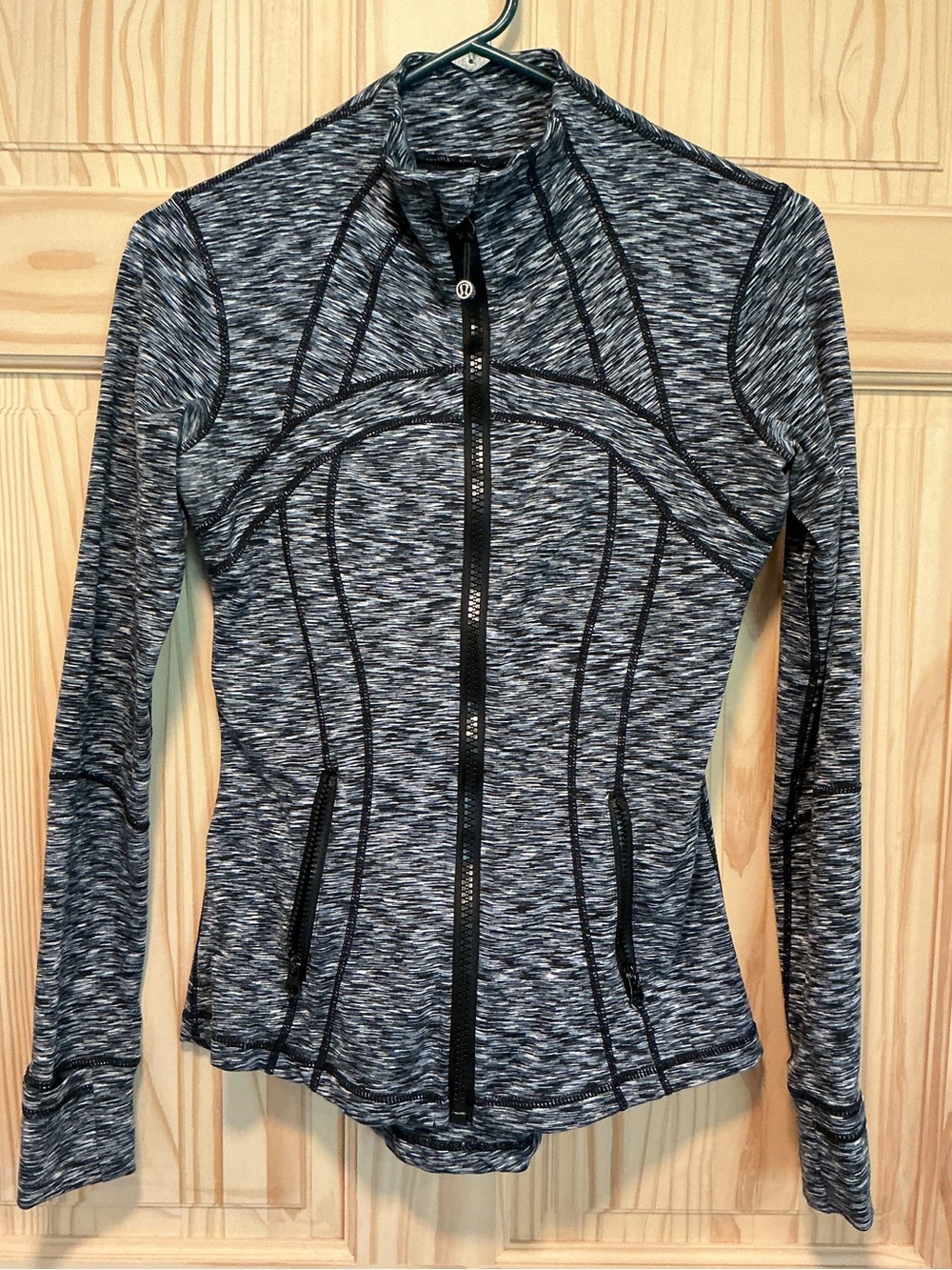 Lululemon Heathered Black & White Full-Zip Define Jacket